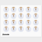 Sticker Rond Boho Teddy Bear Beary Premier anniversaire fête (Feuille)