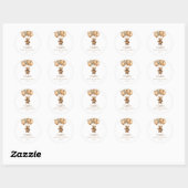 Sticker Rond Boho Teddy Bear Beary Premier anniversaire fête (Feuille)