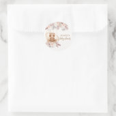 Sticker Rond Boho Teddy Bear Pampas Baby shower Fleur (Sac)