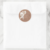 Sticker Rond Boho Terracotta Brown séché fleuri Mariage (Sac)