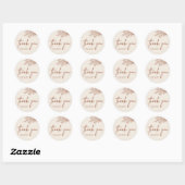 Sticker Rond Boho Terracotta brûlé Orange Rustique Mariage (Feuille)