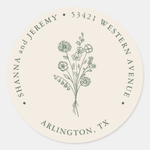 Sticker Rond Boho Terracotta Élégant Minimal Adresse de Retou