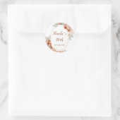 Sticker Rond Boho Terracotta Pampas Grass Anniversaire (Sac)