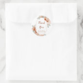 Sticker Rond Boho Terracotta Pampas Herbe (Sac)