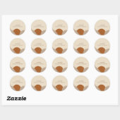 Sticker Rond Boho Terracotta Sable Produit Abstrait (Feuille)