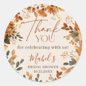 Sticker Rond Boho Tombez Amoureux Aquarelle Rustique Merci (Devant)