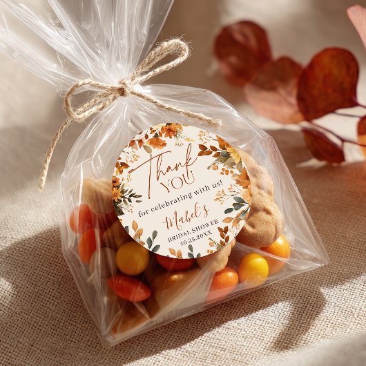 Sticker Rond Boho Tombez Amoureux Aquarelle Rustique Merci