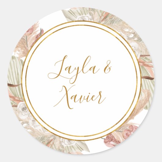 Sticker Rond Boho Tropical Botanical | Sceaux d'enveloppe Maria (Devant)