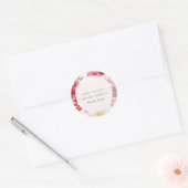 Sticker Rond Boho Tropical Vive Rouge Blush Floral Mariage (Enveloppe)