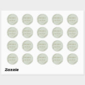 Sticker Rond Boho vert Sage clair Mariage perlé trempé (Feuille)