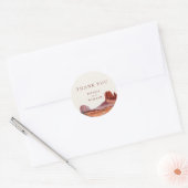 Sticker Rond Boho Watercolor Desert Mariage Merci (Enveloppe)