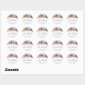 Sticker Rond Boho Watercolor Mariage (Feuille)