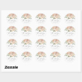 Sticker Rond Boho Watercolor Mauve Fleurs Mariage Merci (Feuille)