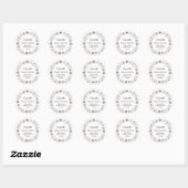 Sticker Rond Boho White Floral Fête des mariées (Feuille)