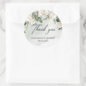 Sticker Rond Boho White Roses Floral Garden verdure (Sac)