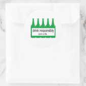 Sticker Rond Boire de manière responsable - Sauver une vie (Sac)