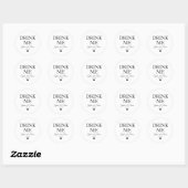 Sticker Rond BOIRE MOI Dessert Candy Bar Coeur Mariage Favorise (Feuille)