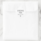 Sticker Rond BOIRE MOI Dessert Candy Bar Coeur Mariage Favorise (Sac)