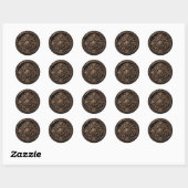 Sticker Rond Bois (Feuille)