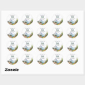Sticker Rond Bois Animaux Aventure Camper Baby shower (Feuille)