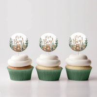 Bois Animaux baby shower Cupcake Topper