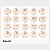 Sticker Rond Bois Animaux Couples Baby shower (Feuille)