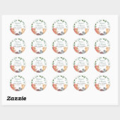 Sticker Rond Bois Animaux Couples Baby shower (Feuille)