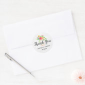 Sticker Rond Bois blanc rustique et Merci Mariage Mason (Enveloppe)