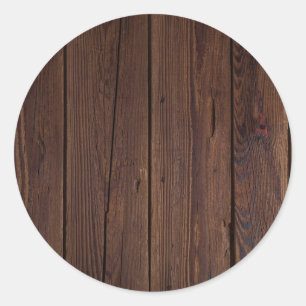 Sticker Rond Bois Brown foncé rustique clôture en bois Style ch
