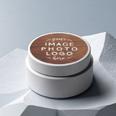 Sticker Rond Bois Brown votre image logo texte ici