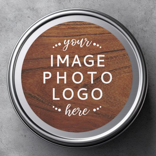 Sticker Rond Bois Brown votre image logo texte ici