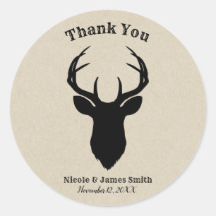 Sticker Rond Bois de cerf rustique moderne en décoration