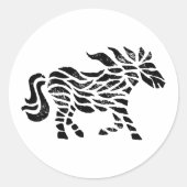 Sticker Rond Bois de cheval Abstrait Imprimer (Devant)