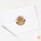 Sticker Rond Bois du Baby shower de l'orignal (Enveloppe)