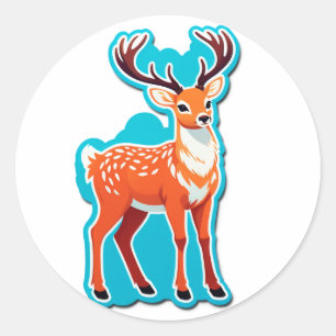 Sticker Rond Bois enchanté du Cerf