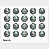Sticker Rond Bois enchanté du cerf (Feuille)