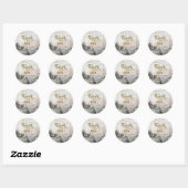 Sticker Rond Bois forestier Merci (Feuille)