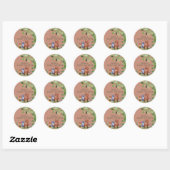 Sticker Rond Bois forêt bébé animaux cupcake toppers (Feuille)