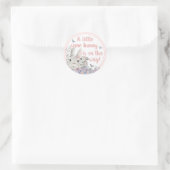 Sticker Rond Bois lapins Floral Baby shower rose (Sac)