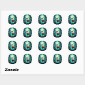 Sticker Rond Bois magique du cerf (Feuille)