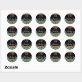 Sticker Rond Bois neigeux noir et pin forestier OH BÉBÉ (Feuille)