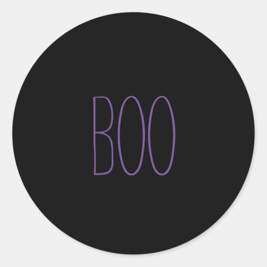 Sticker Rond Bois noir violet éffrayant manuscrit Halloween (Devant)