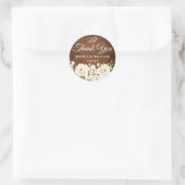 Sticker Rond Bois Roses blanches Floral Rustique Aquarelle Mari (Sac)