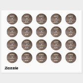 Sticker Rond Bois rustique 40e anniversaire Merci (Feuille)