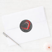 Sticker Rond Bois rustique Bonne Saint Valentin Deux coeurs (Enveloppe)