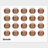 Sticker Rond Bois rustique et dentelle blanche Âge d'anniversai (Feuille)
