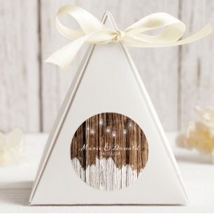Sticker Rond Bois rustique et lanternes