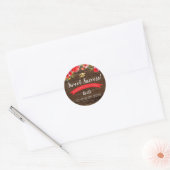 Sticker Rond Bois rustique Floral Graduation Succès doux (Enveloppe)