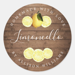 Sticker Rond Bois rustique Limoncello maison sur mesure