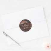 Sticker Rond Bois rustique + lumières | Future M. et Mme Adress (Enveloppe)